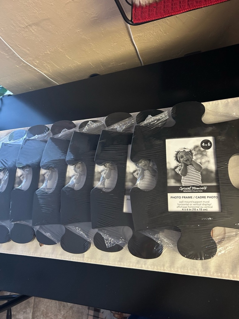 Set of 8 Black puzzle picture frames. New